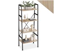 ECHELLE ETAGERE - TECTAKE - Étagère Style industriel NEWCASTLE en Bois et Acier avec 4 niveaux - Bois Clair
