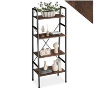 ECHELLE ETAGERE - TECTAKE - Étagère Style industriel NEWCASTLE en Bois et Acier avec 4 niveaux - Bois Foncé