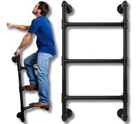 Échelle Intégrée à 3 Barreaux | Escalier Mural Fixe | Marchepied Métallique 3 Marches | Accès Lit Superposé, Mezzanine et Grenier | Structure Fixe Robuste | Installation Murale