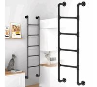 Échelle intérieure noire pour lit superposé - Échelle murale pour grenier - Échelle de sortie de sous-sol/puits de lumière en tuyau de fer industriel - Échelle antidérapante à ascension latérale - 1