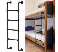 Échelle intérieure Noire pour Lits superposés, échelle Robuste en métal à 3/4/5 marches pour dortoir, Camping-Car, échelle Murale de sécurité pour la Maison - Charge maximale : 125