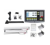 Échelle linéaire numérique précise Affichage numérique DRO LCD à 2 axes 9 langues et 2 pièces 50-1000 mm règle de réseau d'encodeur d'échelle linéaire pour tours de fraiseuses, accessoires de montage(