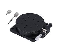 Échelle linéaire rotative manuelle - Diamètre d'ajustement du micromètre à 360 ° - 80 mm - Table coulissante améliorée pour équipement optique / mesure - Guide de dovetail en alliage d'aluminium