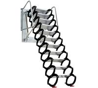 Echelle Marches De Grenier Escaliers Rabattables En Alliage Noir Escaliers De Grenier échelle D'accès Escalier Pliant Mural Pour Grenier De Villa échelle De Grenier Rétractable Avec Acc(Size:2.6-2.9m)