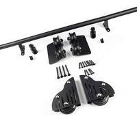 Échelle Mobile Rail Échelle Roulante Bibliothèque De Quincaillerie Kit De Quincaillerie D’échelle Coulissante 3,3 Pi-20 Pieds Rail/Rail Rond avec Roues à Rouleaux De Sol, 13ft/400cm Track kit