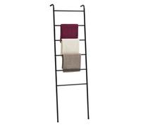 Echelle MORBIO porte-serviette échelle de décoration avec 6 barreaux, en métal laqué noir
