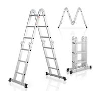 Échelle multifonction en aluminium, Capacité de poids jusqu'à 150 kg, argent