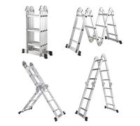 Échelle Multifonction Pliable 4x3 marches 6 en 1 3.5m 100% aluminium Avec plateforme échafaudage