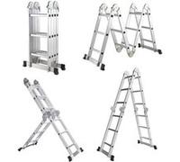 Échelle Multifonction Pliable 4x3 marches 6 en 1 - 3.5m - 100% aluminium - Avec plateforme échafaudage G