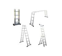 Echelle Multifonction Pliable 4x4 marches 6 en 1 - 4.6m - 100% aluminium - Avec plateforme échafaudage