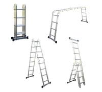 Échelle Multifonction Pliable 4x4 marches 6 en 1 4.6m 100% aluminium Avec plateforme échafaudage