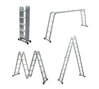 Échelle Multifonction Pliable 4x5 marches 6 en 1 5.7m 100% aluminium Avec plateforme échafaudage