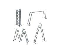 Echelle Multifonction Pliable 4x5 marches 6 en 1 - 5.7m - 100% aluminium - Avec plateforme échafaudage