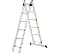 Échelle multifonction pliable aluminium 2 positions 2,49 m 10 échelons certification NF EN131 max. 150 Kg