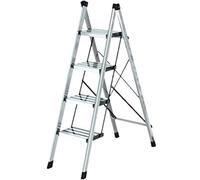 Échelle Multifonction Pliable Escabeau Pliant en Aluminium, Escabeaux avec Marches Larges pour La Maison 330 LB Échelle de Ménage Antidérapante(Black,4 Step Ladder)
