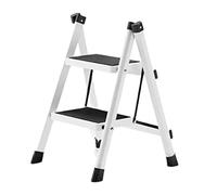 Échelle Multifonctions Échelle Pliante Échelles Télescopiques Échelle Familiale avec Pédales Larges Escabeaux Multifonctions pour La Maison pour Intérieur Extérieur(White,2 Step)