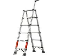 Échelle Multifonctions Échelle Pliante Portable Petites Échelles Télescopiques Faciles À Ranger Et Faciles À Utiliser Escabeaux Pour La Maison 330lb Pour Intérieur Extérieur(B,6-step ladder)