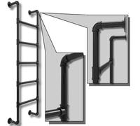 Échelle Murale à 5 barreaux Sortie de Secours Fenêtre et Utilisation - Escalier Fixe à 5 Échelons Muraux en Métal Robuste pour Accès Sécurisé, Montée et Descente Faciles, Intérieur Extérieur