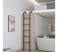 Échelle murale en métal 2 m en fer forgé noir pour lit superposé, 100 à 300 cm, fenêtre de sous-sol, échelle de sortie de puits pour grenier, bibliothèque, camping-car, appartements, espaces étroits(2
