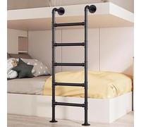 Échelle murale en métal de 1,20 m, 1,50 m, 1,80 m et 2,40 m pour maison, loft ou dortoir ; échelle en fer forgé noir pour grenier, lit superposé, entrée/sortie de cave ou puits de lumière ; 200 cm
