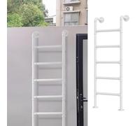 Échelle murale en métal, échelle de loft en fer forgé blanc pour lit superposé, échelle de sortie d'entrée en hauteur échelle d'escalade multifonction pour murs extérieurs d'entrepôt de sous-sol(220cm