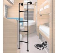 Échelle Murale En Métal Pour Lit Mezzanine, Échelle de Secours Robuste, Échelle de Lit Superposé En Fer Forgé Noir, Échelle D'Escalade Polyvalente Avec Kit Pour Lit Haut, Dortoir, Bibliothèque/1.15M/3