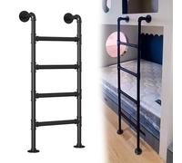 Échelle murale en métal pour lit superposé - Échelle de sortie pour grenier et sous-sol à 4 échelons pour terrasse et loft - Noir élégant 150 cm Solution de sécurité pour économiser de l'espace