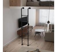 Échelle Murale pour Lits Superposés, Échelle D'évacuation Robuste pour Margelles De sous-Sol, Capacité De Charge De 350 LB, pour Issues De Secours, Greniers, Lofts(Black Floor Standing,8ft)