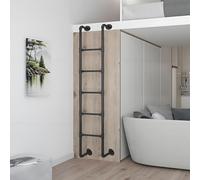 Échelle Murale pour Lits Superposés, Échelle D'évacuation Robuste pour Margelles De sous-Sol, Capacité De Charge De 350 LB, pour Issues De Secours, Greniers, Lofts(Black Wall Mounted,5ft)