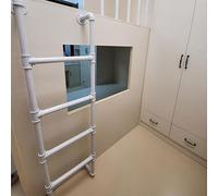 Échelle Murale pour Lits Superposés, Échelle D'évacuation Robuste pour Margelles De sous-Sol, Capacité De Charge De 350 LB, pour Issues De Secours, Greniers, Lofts(White Wall Mounted,4ft)