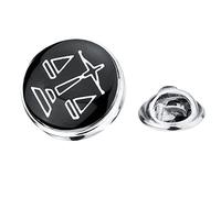 Échelle Noire de la Justice Épinglette Hommes Femmes Chemises Collier Broche Badge Charmes