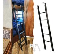 Échelle Noire pour lit superposé de dortoir, Mezzanine ou Camping-Car, échelles réglables pour Lits Jumeaux de 45, 47, 49, 50, 53, 55, 57, 59, 61, 63, 65, 67, 69 et 71 Pouces, Marche en méta