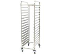 Échelle Pâtissière INOX 16 Niveaux - Plateaux 600x400 mm - Roues avec Freins - Hauteur 173,5 cm - Distance 80 mm - Montage Rapide - Chariot pâtissier Professionnel