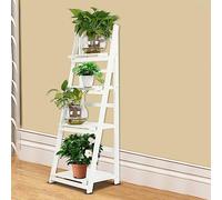Échelle Pliable à 4 Niveaux, Excellente étagère en Bois, Organisation Efficace avec Style Pastoral, Surfaces de Lissage pour les Livres de Fleurs Plantes, étagère d'angle, échelle Pliable (WHITE)