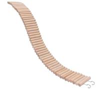 Échelle pliable à mâcher - Jouet balançoire pour hamster | Pont d'arche en bois | Escalier d'escalade flexible de 30 cm avec crochets métalliques, tunnel de clôture en bois naturel pour petits animaux