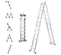 Echelle pliante articulée STAVALANCE4x6, 6,8m, 24 marches, multifonction, ecarteur de mur, escabeau, aluminium, H travail max 7,13m, Hostrom