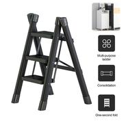 Échelle Pliante Domestique Multifonction 3 Marches Escabeau En Acier Au Carbone Renforcé Tabouret Pliable Stable Pour Maison