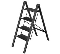 Echelle pliante légère en aluminium - 4 marches - Echelle de cuisine - Echelle de ménage - Pour un usage domestique & une montée en toute sécurité - Marches larges & Portable Des