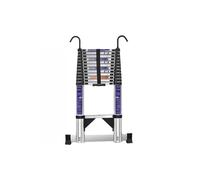 Échelle Pliante multifonctionnelle, échelle d'extension Portable avec stabilisateurs et Crochets for combles et toitures de Maison(5.4m)