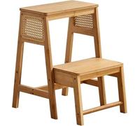 Échelle pliante portable à 2 niveaux en bambou pour cuisine et balcon, légère, facile à réutiliser idéale pour une utilisation à la maison et à l'extérieur (couleur : B)