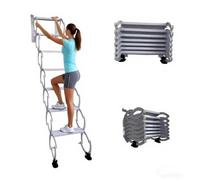 Échelle pliante rétractable, échelle de loft en acier mural avec système de traction vers le bas, pour le grenier, plafond, accès au toit, utilisation intérieure et extérieure, robuste, durable, écono