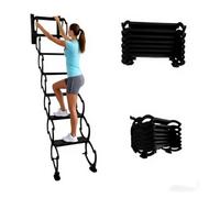 Échelle pliante rétractable, échelle de loft en acier mural avec système de traction vers le bas, pour le grenier, plafond, accès au toit, utilisation intérieure et extérieure, robuste, durable, écono