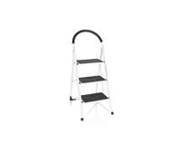 hjh OFFICE 801201 Echelle Pliante Solid W2 Acier 3 marches Blanc