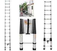 Échelle pliante télescopique légère en aluminium de 4,4 m - Extension multi-usage antidérapante pour la maison - Idéal pour un accès au grenier - Rangement et design faciles