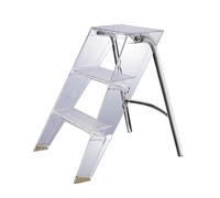échelle Pliante Transparente,Tabouret en Acrylique à Trois Marches,Repose-Pieds Antidérapant,Tabouret D'échelle Portable pour Adulte,présentoir Décoratif Moderne,adapté Aux Cuisines,Bureaux,ext White