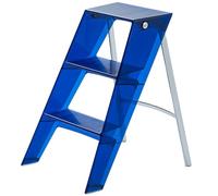 échelle Pliante Transparente,Tabouret en Acrylique à Trois Marches,Repose-Pieds Antidérapant,Tabouret D'échelle Portable pour Adulte,présentoir Décoratif Moderne,adapté Aux Cuisines,Bureaux,exté Blue