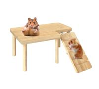 Échelle pour hamster en bois - Escalier d'escalade à plusieurs marches et plate-forme - Matériau sûr et non toxique avec base stable pour les jeux quotidiens - Jouet de cage Playground Toy pour