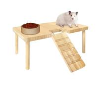 Échelle pour hamster en bois - Escalier d'escalade à plusieurs marches et plate-forme - Matériau sûr et non toxique avec base stable pour les jeux quotidiens - Cage Playground Toy for Gerbils Mice