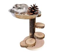 Échelle pour hamster - Jouet d'escalade en bois pour rongeurs, jouets de jeu et d'alimentation avec station de rongeur, décoration d'enclos pour écureuils, chinchilla et petits animaux