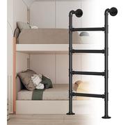Échelle pour Lit Superposé Mural, Échelle Métallique Robuste, Peu Encombrante, pour Maison, Lits Mezzanine en Hauteur, Grenier(Black,130cm/51.2in)